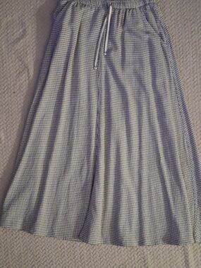 Max Studio Black & White Checked A-Line Maxi Skirt